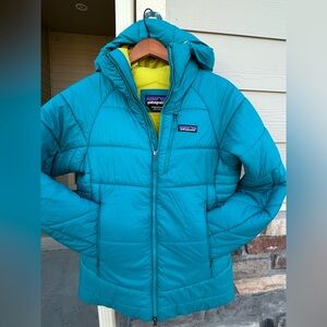 Excellent Womens PATAGONIA HYPER PUFF Full-Zip Hooded Winter Parka Jacket Small